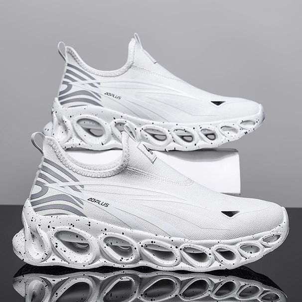 Sock-style Autumn Thin Model, 48, Large Size, White Men's Sneakers, 47, Breathable, Slip-on, Lightweight,_vogvips.com