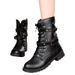 Manufacturer Wholesale Martin Women's 2025 Autumn Winter Single Student British Style Chunky Heel Short Flat Motorcycle_vogvips.com
