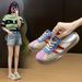 Little White Shoes Children's Thick-soled Casual Women's Shoes Mesh Breathable Half-drag Board Shoes Tide_vogvips.com