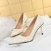 9611-A8 Fashion Women's Shoes Slim High Heel Shallow Mouth Pointed Metal Bead Rivet Nightclub Single Shoe_vogvips.com