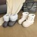 Milky White Fleece-Lined High-Top Snow For Women Fair Isle 2025 Winter New Chic Niche Shoes Two-Way Cotton Boots_vogvips.com