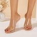 Transparent High-heeled Slippers Women Wear All-in-one Crystal Sandals With Sexy Chunky Heels_vogvips.com