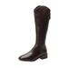333 Internal Growth Tube For Women Winter Fleece-Lined Black Petite Over-the-Knee Chunky Heel Wetern Cowboy Riding_vogvips.com