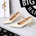 Button Pointed High Heels Women's Solid Color Light Mouth Stiletto Single Shoes Women's Shoes_vogvips.com