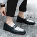 Suitable For All Seasons Loafers Color Block Large Size Business Casual Leather Shoes Slip-On 38-46 Nightclub Hairstylist Pointed Toe_vogvips.com