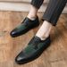 Euro Step New Business Formal Large Size 48 Men's British Brogue Color Block Youth Leather Shoes_vogvips.com