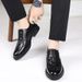 Euro Step Autumn New High-End Business Casual Formal Youth Carved Brogue Trendy Breathable Genuine Leather Men's Shoes_vogvips.com
