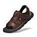 Men's Genuine Leather Sandals, 45, Outdoor Soft Sole, Comfortable Driving 46, Casual Beach 47, Large Shoes, Size 48_vogvips.com
