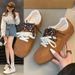 Women's Shoes Genuine Leather Training Shoes, Autumn New Style, Round Toe, Soft Sole, Thick Sole, Versatile, Lightweight Cowhide Casual Sports Shoes_vogvips.com
