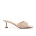 Social Celebrity Style Square Head Petal Rhinestone Satin Small Heel Women's Slippers 2025 Spring New Fashion Versatile Leisure Exquisite_vogvips.com