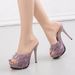 2025 Summer New Ultra High Thin Heels, Waterproof Platform Coolers, 12CM Women's Shoes, Beggar Cloth_vogvips.com