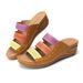 2025 Summer Colored Casual Set Feet Hollow Slope Heel Adult One Line Women's Large Slippers_vogvips.com