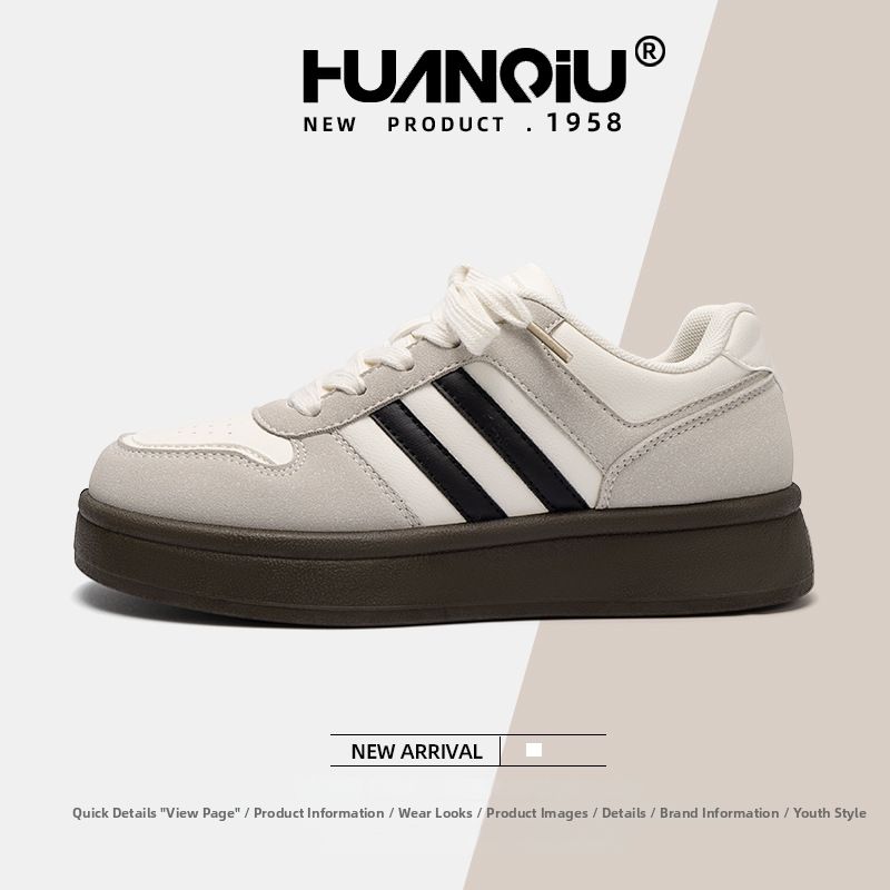 Women's Chunky Pink Sneakers Versatile White Sneakers Spring New Style Campus Style ZHQ68119_vogvips.com