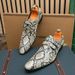 Cross-Border Snake Pattern Small Buckle Trendy Business Formal Slip-On Men's Leather Shoes British Pointed Toe_vogvips.com
