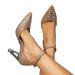 Women's Gold High Heels Fashion Shiny Lace-Up Buckle Shoes Pointed Special-Shaped Heels Four Seasons High Heels Muller Women's Shoes_vogvips.com