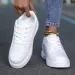 MAEDEF Women Vulcanized White Sneakers Lightweight Athletic Breathable Comfortable Skateboard S Shoes_vogvips.com