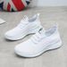 Flyknit Sneakers For Female Students 2024 Spring/Summer New Korean Style Trendy Running White Breathable Mesh Shoes_vogvips.com