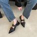 Plus Size 34-43 Fashionable Pointed Toe Strap Buckle Women's Shoes 2024 Summer Style Chunky Heel Fashion Sandals_vogvips.com