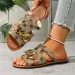 New Style Printed Round Toe Flat For Women 2026s Best Selling Large Sizes 36 43 Chain Buckle Holiday Beach Slippers Free_vogvips.com