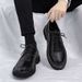 Euro Step Brogue Autumn Breathable Young British Style Black Casual Formal Business Soft Leather Men's Shoes_vogvips.com