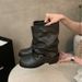 UNIDSN Retro Stylish Booties With Round Toe, Belt Buckle, Chunky Heel, Stacked Short , Trendy And Versatile Martin_vogvips.com