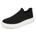 New Style Sports Casual Flyknit Lightweight Running All Black Sock Thick Sole Couple Lazy Simple Men's Shoes_vogvips.com