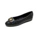French Single Shoes Women's Round Head Black Xiaoxiangfeng Grandma Shoes Soft Sole Shallow Mouth Flat Shoes_vogvips.com
