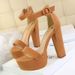 Thick Heel Ultra High High Heels Platform Open Toe Belt Buckle Sandals European And American Style Sexy Nightclub_vogvips.com
