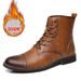 European Warm Series Autumn High-top Fleece-lined Martin For Men Korean Style Trendy Leather Work Large Size Cotton Boots_vogvips.com
