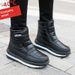 Yaen Northeat Snow Women Winter Thickened Fleece Warm Cotton Shoe For Middle-aged And Elderly Non-lip Mom Short_vogvips.com