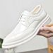 Euro Step New White Brogue Men's Leather Summer Breathable Business Formal British Style Pointed Wedding Shoes For Men_vogvips.com