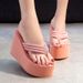 Summer New Outside Korean Style Fashion Super High Heels Wedges Platform Women Flip-flops Ladies Slippers 9 11 CM_vogvips.com
