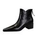 578-9 European American Style Retro Hand-Grab Pattern Women's Thick Mid Heel Pointed Toe Hollow Slimming Riding And_vogvips.com
