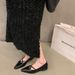 Low Heel Pointed Toe Black Single Women 2025 New Summer Flat French Style Spring Autumn Mary Jane Small Leather Shoes_vogvips.com