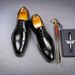 Spring New Pointed Toe Lace-up Business Formal Leather For Men British Brogue Wedding Shoes_vogvips.com