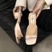 Women's Slippers 2025 Summer New Pink French Style Chunky Heel Square Sandals Bowknot Open Toe Outdoor High Heels_vogvips.com