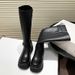 Black American Style Versatile Over-the-Knee Thick-Soled Long For Women 2025 New Summer Slimming Height-Increasing_vogvips.com