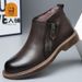 European Warm Series Elderly Winter Fleece-Lined Wool Warm Genuine High-Top Short Men's Cotton Shoes Business Formal Leather Boots_vogvips.com