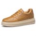 Men's Height-increasing Casual Leather Shoes Lace-up Thick-soled Lightweight Sports Casual Shoes Little White Shoes Men's Shoes_vogvips.com