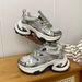 Hot Silver Dad Shoes For Women R New Versatile Small Height Enhancing Thick Soled Casual Breathable Sports Shoes_vogvips.com