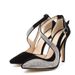 P9shoes Fashion Color Matching Shallow Mouth Single Shoes Women's Rhinestone Stiletto Pointed Black European And_vogvips.com