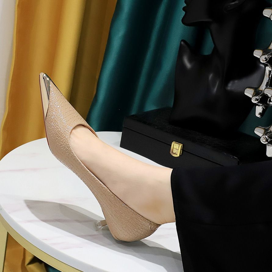 High Heels Stilettos And Party Shoes Snake Print Patent Leather Metal Pointed_vogvips.com