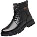 European Warm Series Winter Martin Boots For Men, Wool High-top Snow Boots, Cotton Thick-soled Business Men's Leather Shoes, Thickened And_vogvips.com