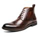 Euro Step Boots British Carved Men's Pointed Toe Brogue Leather Shoes Men Trendy_vogvips.com