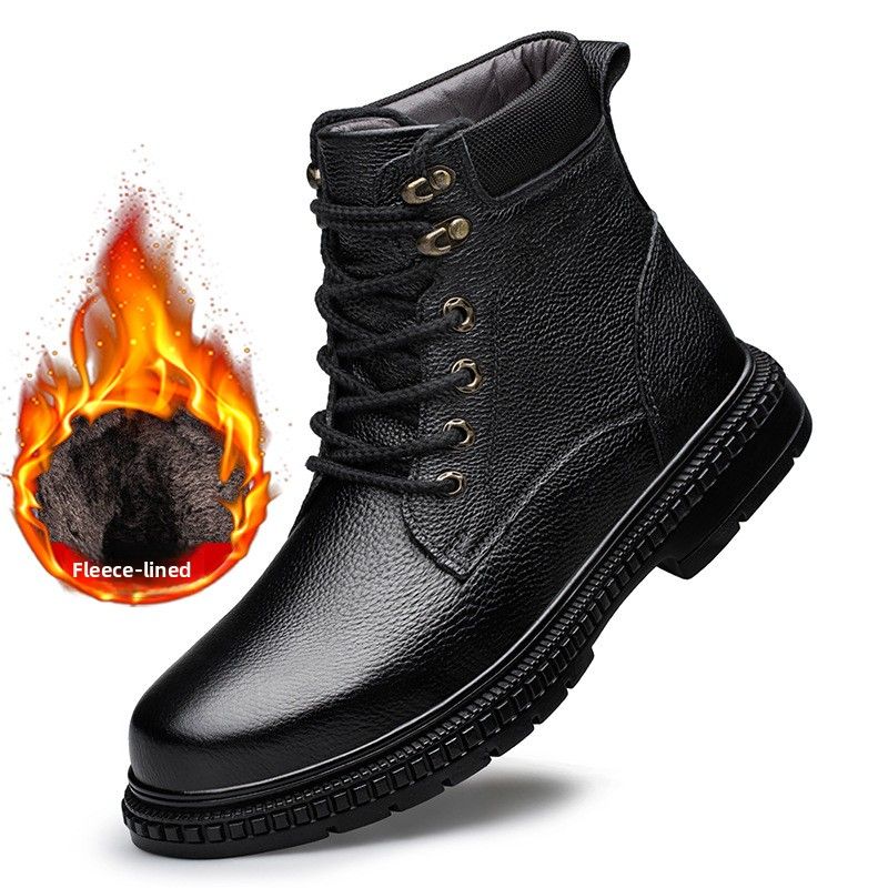 Large Size Martin Boots Style High Top Tooling Boots Men's Shoes Cotton Platform Boots_vogvips.com