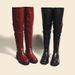2025 Autumn Winter New Large Size 41-43 Over-the-Knee Women Square Heel Elastic Fashion Sleeve Long Boots_vogvips.com