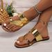 Women's Metallic Crocodile Thong Sandals Gold Flat Flip Flops | Casual Summer Beach Shoes For Vacation_vogvips.com