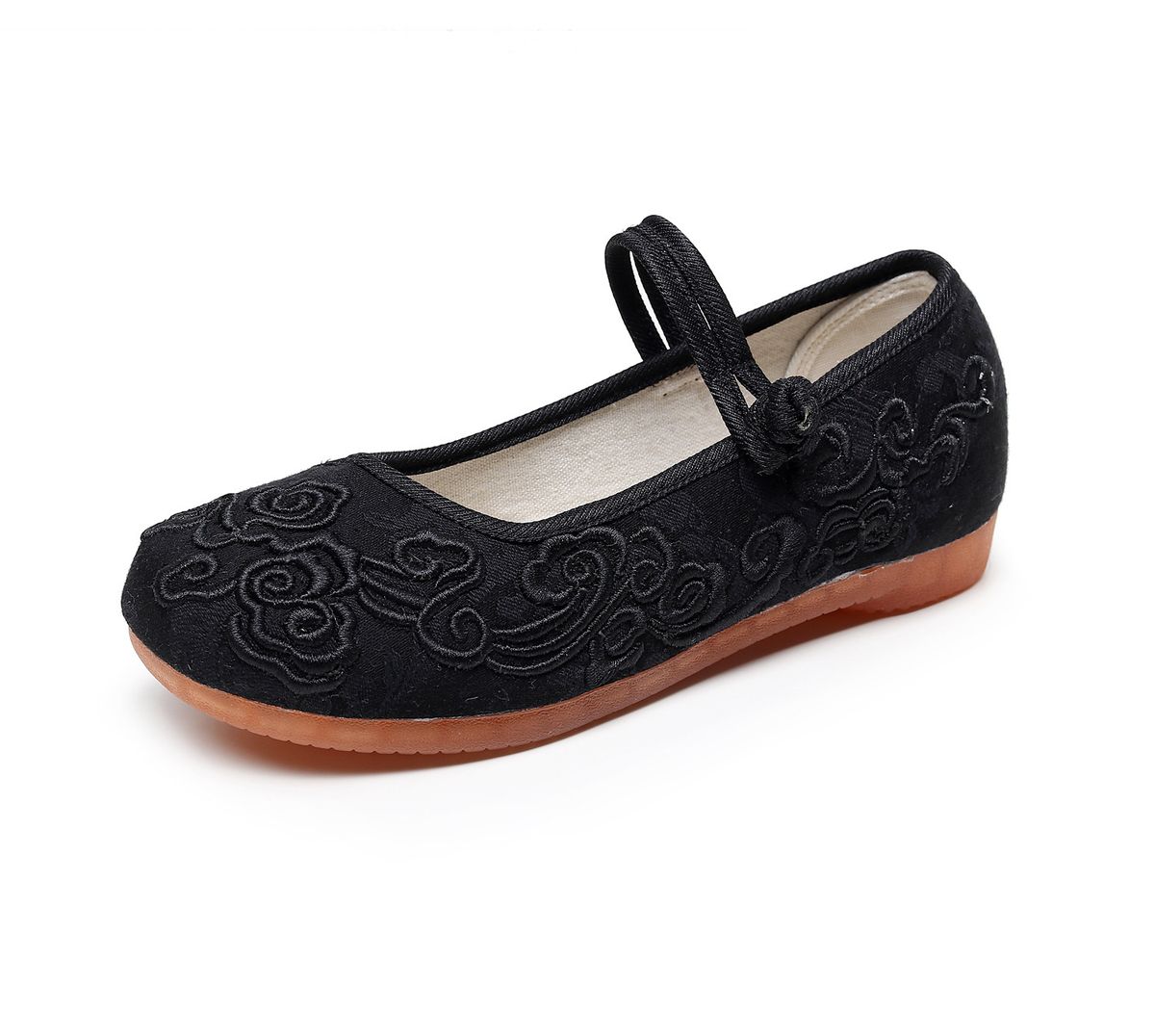 Flat Shoes With Cow Tendon Sole, Solid Color Women's Single Spring And Summer New Items, Embroidered Cloth Shoes, Plate_vogvips.com