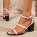 Cross-border Plus-size Chunky Heel Women, 2026 Summer New European And American Fashion Square-toed Strap Sandals For_vogvips.com
