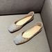 Square Toe Flat For Women 2023 New Style Shallow Mouth Loafers Satin Fabric Simple Flats Work Boat Shoes_vogvips.com